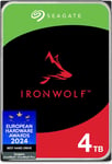 Seagate IronWolf, 4TB, NAS, Internal Hard Drive, CMR, 3.5 Inch, SATA, 6GB/s, for