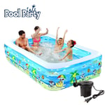 Family Inflatable Swimming Pool, Kids Paddling Pool, Lounge Pool for Adult, Above Ground Swimming Pools, Outdoor, Garden, Backyard, Summer Water Party,180×145×60cm/6×4.7×2ft