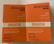 Revolution Vitamin C Powder Serum 15% 2 x 30ml Skin Brightening