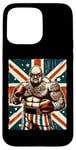 Coque pour iPhone 15 Pro Max Boxe Britannique Union Jack Drapeau Boxeur