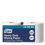 Tork 2 Ply Premium Heavy Duty Wiping Paper - White - 2 x 170m Combi Rolls