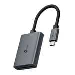 TP-Link Lecteur de Carte mémoire SD, USB C vers SD et microSD jusqu'à 2 to, USB 3.0, UHS-I 200 Mo/s, Lecture et écriture simultanées de Deux Cartes, UA430C