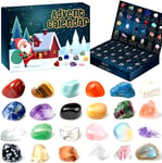 Christmas Advent Calendar Natural Crystal Gemstones Collection Box Calendar