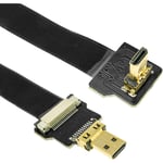 Bematik - Câble vidéo hdmi plat fpv 50 cm micro D-mâle à micro D-male avec angle