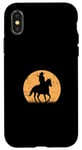 Coque pour iPhone X/XS Cowgirl en action sur un paysage de prairie