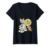 WB 100: Tom and Jerry Distressed Poster T-Shirt avec Col en V