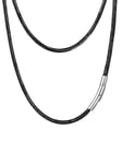 PROSTEEL Collier Homme Simili Cuir Acier 41cm Chaîne Cordon Tressé Noir 3mm avec Fermoir Acier Inoxydable