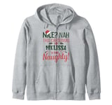 MELISSA Personalized Christmas Naughty Nice MELISSA Name Zip Hoodie