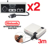 2 x iMW WIRED CLASSIC CONTROLLER FOR NES SNES MINI CLASSIC EDITION 3m CABLE