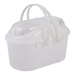 Iris Ohyama, Panier, Boîte, Sac, Cage de transport plastique(PP) pour Chat, Chien, Rongeur, Hanses de confort, Compartiment intégré en 2 étages, L45 x P29 x H28.5 cm, MPC-450, Blanc