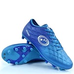 Optimum Ignisio Lace-Up Football Boots - Flat Moulded Stud Outsole, Easy Fastening Astro Trainers - PU Leather, Flexible & Comfortable Fit Football Boots - Artic Blue, 6