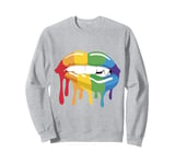 Love in Colors LGBT Pride Love Rainbow Flag Lips Sweatshirt