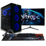 PC Gamer complet Nitropc Pack Nitro - Intel i9-12900KF, RTX 4060 Ti 16Go, RAM 32Go, M.2 2To, Windows 11, WiFi - Écran 27 2K curvo, clavier, souris, tapis et ecouteurs avec microphone - Neuf