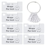 NBEADS 6 Pcs Règle de Jauge de Tricot, Jauge D'Aiguille à Tricoter Rectangulaire avec Anneaux à Charnière pour Reliure Outils de Jauge de Crochet Crochet pour Fileurs Outils de Mesure de Fil Crochet