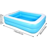 Tuserxln - Piscine gonflable familiale bleue rectangulaire 110 x 88 x 33 cm,sans pompe à air