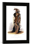 'Image encadrée de Karl Bodmer "wahk de ta-LI GE, A Sioux Warrior, plate 8 FROM VOLUME 2 OF' Travels in the Interior of North America ', engraved by par Prevost, 184, d'art dans le cadre de haute qualité Photos fait main, 30 x 40 cm, noir mat