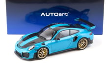 1:18 AUTOart Porsche 911 (991.2) GT2 Rs 2017 Weissach Paquet Miami Bleu 78175