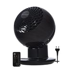 Iris Ohyama, Woozoo Ventilateur de Table, 30m², Noir Boisé, 5 Vitesses, Télécommande, Oscillation Multidirectionnelle, Minuteur 4h, Silencieux, pour Bureau, Chambre, Puissant, PCF-SC15T