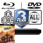 Sony Blu-ray Player UBP-X500 All Zone Free MultiRegion 4K Solo A Star Wars Story