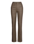 Vila Vicommit Coated Hw Straight Pant-Noos Brun