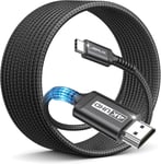 Câble USB C vers HDMI 4K 4M, Cable USB Type C HDMI 4K UHD (Compatible Thunderbolt 3) pour MacBook Pro 2018/2017, iPad Pro 2018/Air 2020, Samsung Galaxy S20/S10, Surface Book 2, Huawei P40 Noir