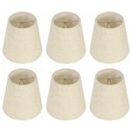 Ensemble de 6 Petits Abat-Jour,Abat-Jour Baril en Toile de Jute Clip sur Ampoule pour Lampe de Table et lampadaire,Abat-Jour de Lustre Nordique Beige