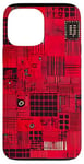 Coque pour iPhone 13 Pro Max Carte mère vintage à carreaux rouge