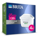 BRITA Filtre à eau MAXTRA PRO Limescale Expert Pack 4 - Idéal pour l'eau à boire et les boissons chaudes, protège les appareils du calcaire, indiqué dans les zones d'eau dure ou très dure