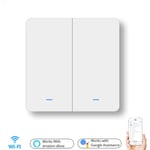 WiFi 2Gang bouton poussoir interrupteur mural EU AC 100V-240V interrupteur intelligent Compatible avec contr?le Alexa Google Home