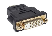 PremiumCord Adaptateur 4K HDMI vers DVI Connecteurs plaqués Or HDMI Type A vers DVI-D Femelle (24+1) pour 4K UHD 2160p, Full HD 1080p, 3D Couleur Noir