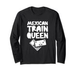 Womens Mexican Train Queen Dominoes Queen Long Sleeve T-Shirt