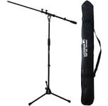 Keepdrum MS106 Pied de microphone avec pied en métal et socle en métal + sac de transport SB-03 (Black)