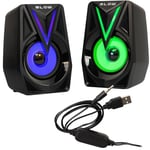 Blow BALANCE Computer Speaker Set 2.0, Computer Speakers with LED Backlight, Gaming Speakers Set USB Powered Gaming Speakers, Speakers Have 3.5mm Minijack