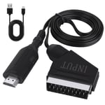 Convertisseur Péritel Vers Hdmi, Convertisseur Audio Vidéo Avec Câble Hdmi, Adaptateur Hdmi Peritel, Cable Peritel Hdmi Résolution 720P/1080P Pour Tv Hdtv Stb Vhs Xbox Ps3 Sky Dvd Blu-Ray