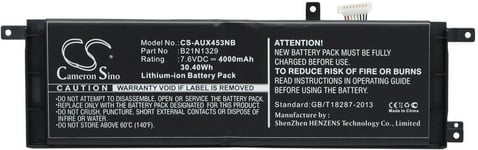 Yhteensopivuus  Asus F553SA-XX122T, 7.6V, 4000 mAh