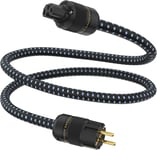 Câble d'alimentation HiFi haut de gamme blindé - 1 m - Câble d'alimentation 3 x 2,5 mm² - Câble pour appareil froid avec prise Schuko et connecteur d'appareil froid C15 pour amplificateur,