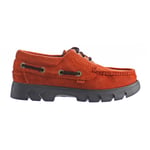 Kickers Lennon Mens Dark Orange Shoes - Red Leather - Size UK 7