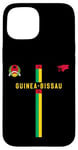 Coque pour iPhone 15 Drapeau Guinée-Bissau, carte silhouette, emblème national