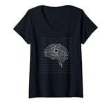 Womens Human Memory Circuit Digital Brain Artificial Intelligence V-Neck T-Shirt