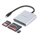 StarTech.com USB 3.0 Flash Memory Multi-Card Reader/Writer with USB-C - SD microSD and CompactFlash Card Reader w/ Integrated USB-C Cable (FCREADU3C)