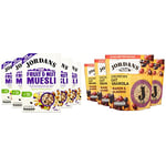 Jordans Fruit & Nut Muesli | Breakfast Cereal | Vegetarian | High Fibre | 5 PACKS of 620g & Granola Raisin and Almond | Breakfast Cereal | High Fibre | 4 PACKS of 750 g