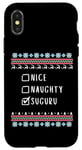 Coque pour iPhone X/XS Gentil Coquin Noël Suguru Pull Moche