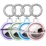 Vattentät hållare, 4-pack Apple Airtag nyckelring, AirTag-fodral för hundhalsband, bagage, nycklar