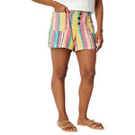 Hurley Button Front Short, Roman Stripe, L Femme