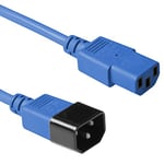 ACT Power Cable 0.6m, C13 to C14 Extension Cable for Cold Devices, IEC Male to Female 3 Pin Power Cable- AK5108 Blue