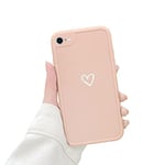 Newseego Étui de Protection Compatible avec iPhone 7/8/SE, Etui en Silicone Souple et Mince en Forme de Coeur d'amour Mignon, étui de Protection Antichoc en TPU pour iPhone 7/8/SE-Rose