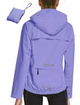 BALEAF bike jacket femmes veste de pluie imperméable respirant randonnée veste d'été coupe - vent veste extérieure veste légère résistante aux intempéries veste de vélo Violette XL