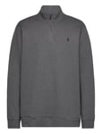 Double-Knit Mesh Quarter-Zip Pullover Tops Knitwear Half Zip Jumpers Grey Polo Ralph Lauren