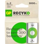 GP BATTERIES Recyko 3000mAh D/HR20 2-pakning 201250