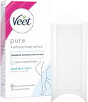 Veet Cold Wax Strips Easy-Gelwax Technology Lot de 20 bandes de cire froide pour peaux sensibles